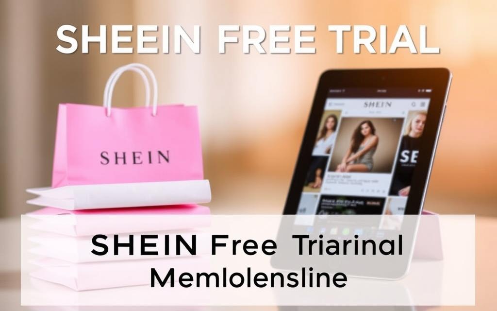 A visually appealing and informative image showcasing the SHEIN free trial membership program. The foreground features a stack of SHEIN shopping bags, subtly hinting at the products and services available. The middle ground depicts a tablet or mobile device displaying the SHEIN app interface, emphasizing the digital nature of the trial. The background is a soft, blurred gradient in shades of the SHEIN brand colors, creating a sense of sophistication and professionalism. The lighting is warm and inviting, highlighting the user-friendly and accessible nature of the free trial. The overall composition and styling convey a clean, modern, and aspirational aesthetic, perfectly aligned with the introductory section of the article.